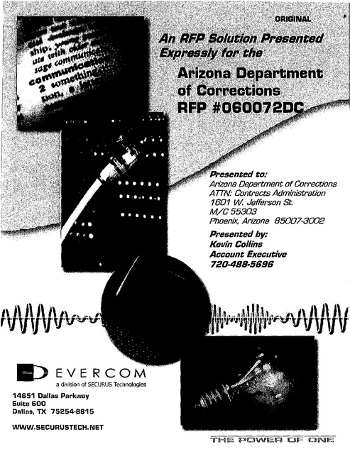 AZ Contract 2007-2014 Evercom-Securus Proposal